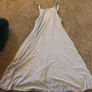 black and white striped dress